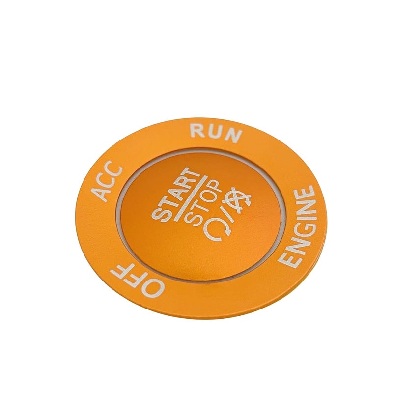 ALETAI Push Start Stop Button Cover Trim for 2015-2021 Dodge Challenger Dodge RAM 1500 Dodge Charger, Aluminum Alloy, Orange - Image 3
